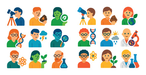 Colorful Scientist Icons