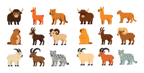 Obraz premium Mountain Animal Icons