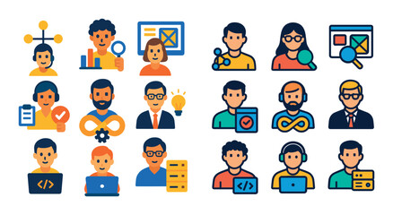 Colorful IT Icon Grid