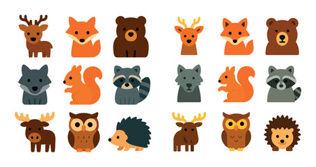 Obraz premium Colorful Forest Icons