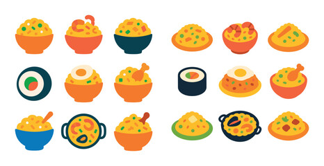 Fototapeta premium Rice Dish Icons
