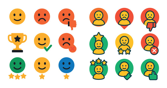 Colorful Service Rating Icons