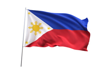 The philippine flag waving gently against a black background representing national identity