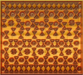 3D Gold seamless geometric pattern Wall-Art Design 