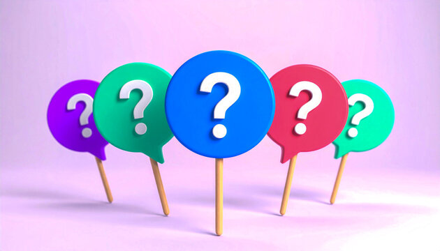 Group of Colorful Question Mark Icons