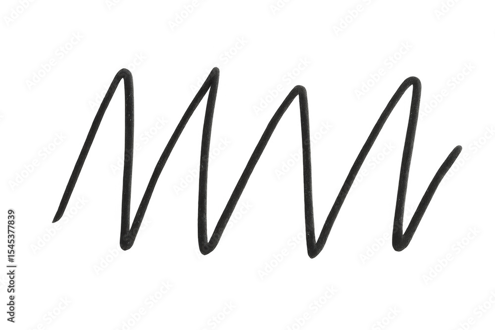 Poster hand-drawn zig zag scribble emphasizing important text, featuring a transparent background for versa