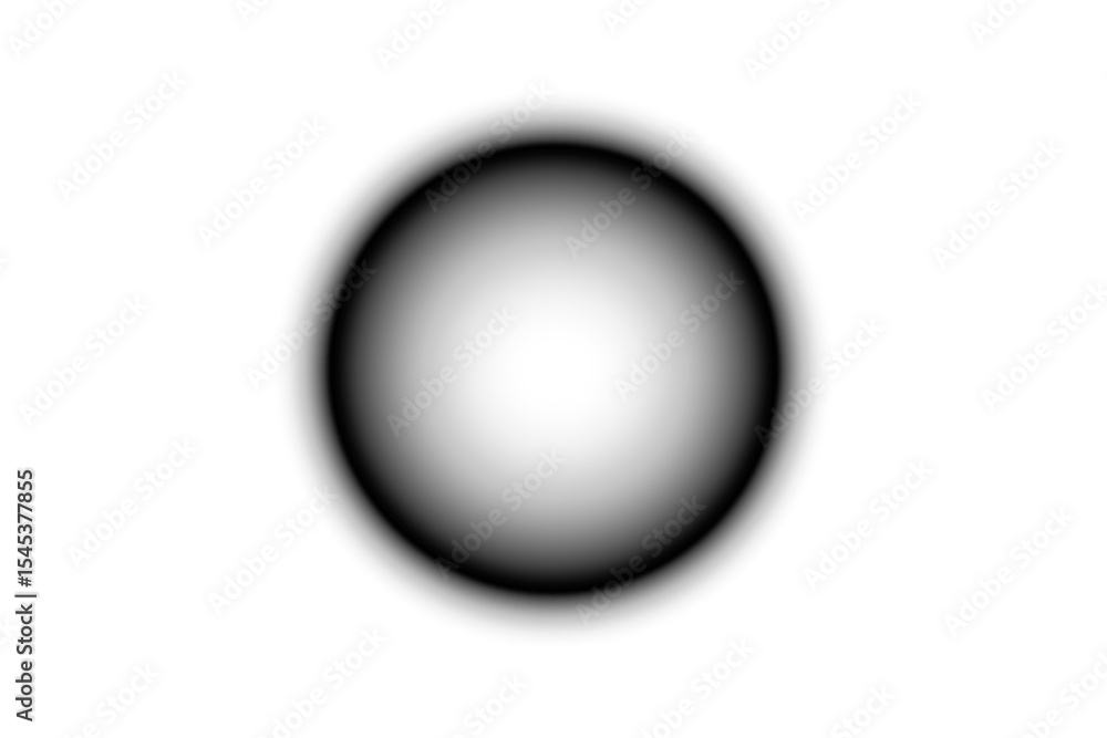 Poster black circular ring shadow with blank center and soft edges on transparent background abstract round