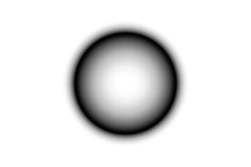 Black circular ring shadow with blank center and soft edges on transparent background abstract round sphere blob shape for design mockup illustration or overlay effect