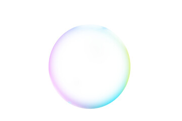 Vibrant soap bubble with rainbow iridescence floating against a black background