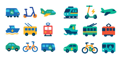 Clean Transportation Icons