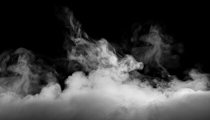 rising fog motion on black background loop