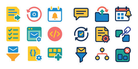 Obraz premium Automation Icons Grid