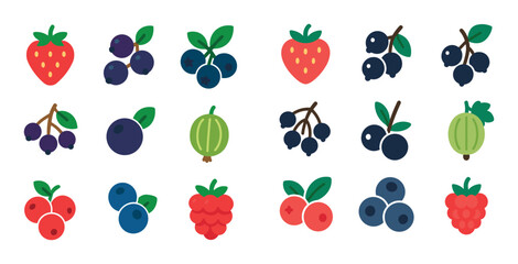 Colorful Berry Icon Grid