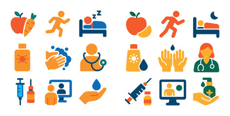 Colorful Disease Prevention Icons