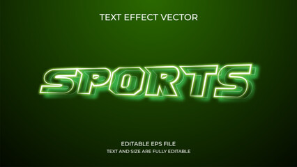 Fototapeta premium Green Sports Text Effect Editable Style Template
