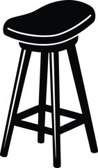 Bar Stool Icon Modern Minimalist High Chair Vector Illustration