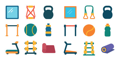 Fototapeta premium Home Gym Icons