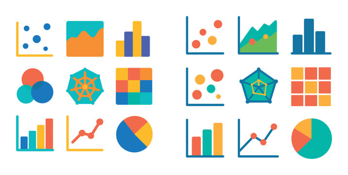 Colorful Chart Icon Set