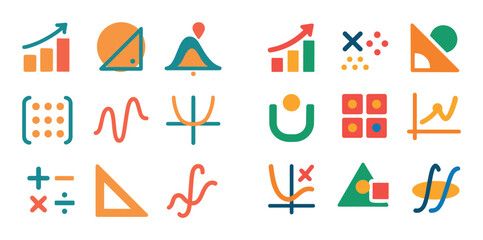Mathematics Icon Grid