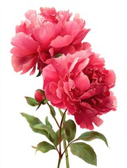 Fototapeta premium peony flowers isolated on white
