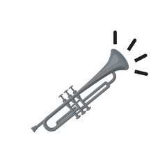 Silver Trumpet Musical Instrument Illustration Vector