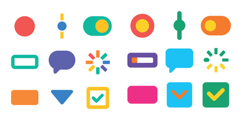 Colorful UI Icon Grid