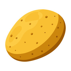 Isolated potato vector illustration: raw potato, healthy food, vegetable, cooking ingredient