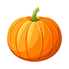 Isolated orange pumpkin vector illustration for halloween thanksgiving fall harvest design element
