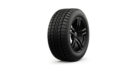 Obraz premium Car Tire on White Background Automotive Component