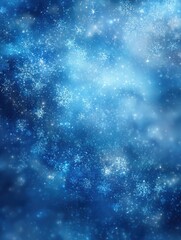 Obraz premium Sparkling Blue Winter Background with Snowflakes