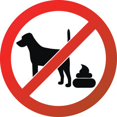 No Dog Pooping Allowed Sign Vector Illustration

