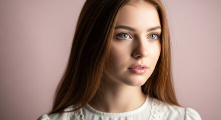 Fototapeta premium Portrait of a young beautiful woman