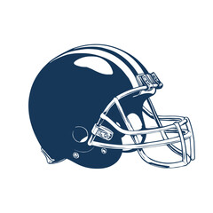 Naklejka premium Vintage American football helmet vector. Hand drawn football helmet illustration on white background
