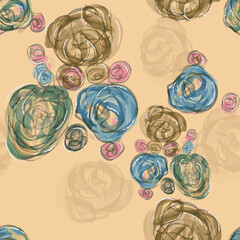 Abstract watercolor brush strokes in vivid colors on soft pastel backgrounds. Perfect for textile design, wallpapers, and contemporary digital art