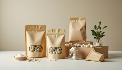 Creative Arrangement of Eco-Friendly Packaging with Natural Ingredients