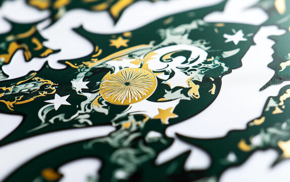 Stunning close-up of a Pakistan flag-themed sticker featuring bold green and white patterns. Generative AI.