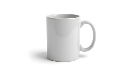 Blank White Coffee Mug on Light Background for Custom Designs