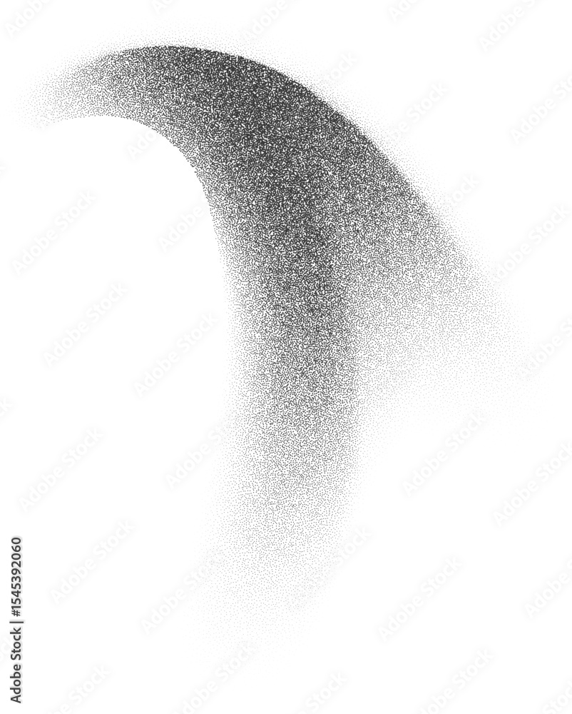 Poster dotted gradient with pattern of grain noise. abstract stipple shape of paint brushstroke. dusty char