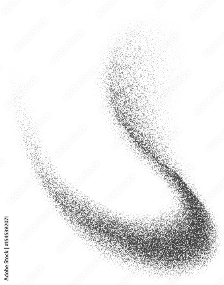 Poster dotted gradient with pattern of grain noise. abstract stipple shape of paint brushstroke. dusty char