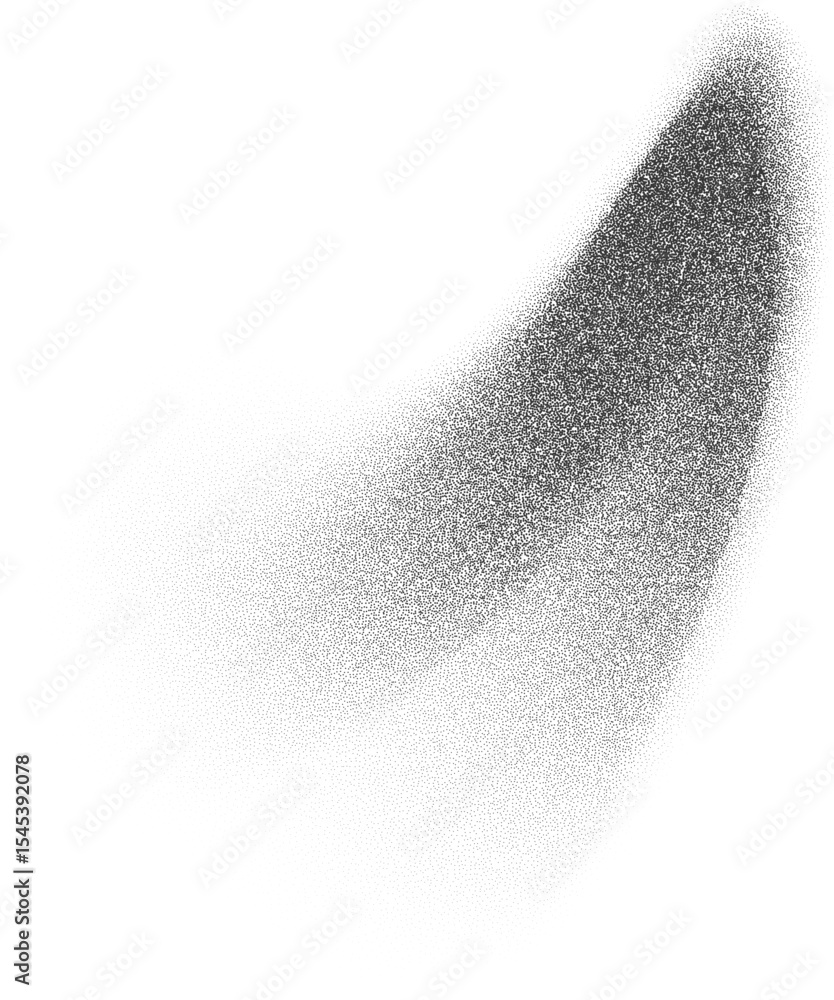 Poster dotted gradient with pattern of grain noise. abstract stipple shape of paint brushstroke. dusty char