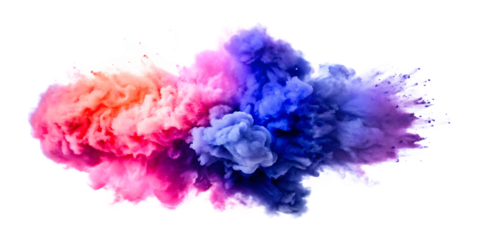 Vibrant color explosion cloud isolated on a white background.PNG
