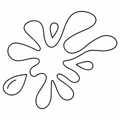 Obraz premium Black Outline Splash Icon Isolated on White Background Simple Line Art Graphic Design Element vector