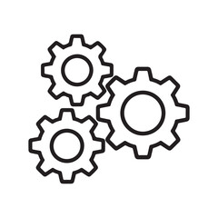 Interlocking gears silhouette set isolated on white background