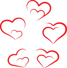 set of vector hearts, set of hearts, icon, 