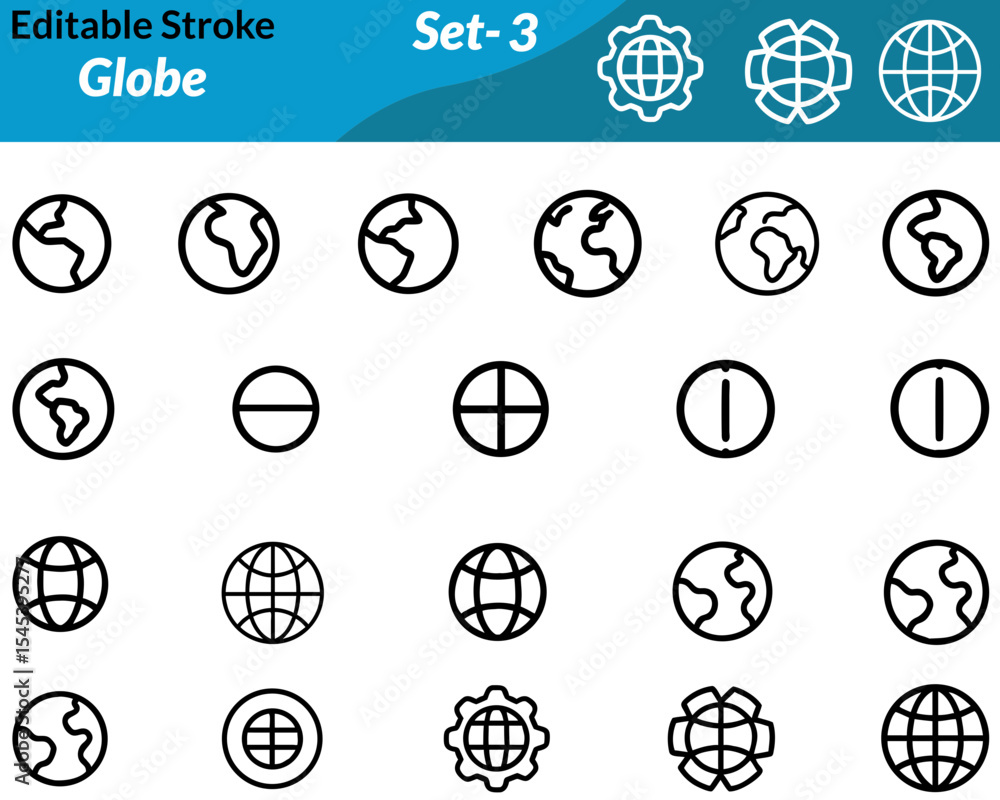 Poster a globe set icon includes vector illustrations of earth in various styles such as outlined globes,sp