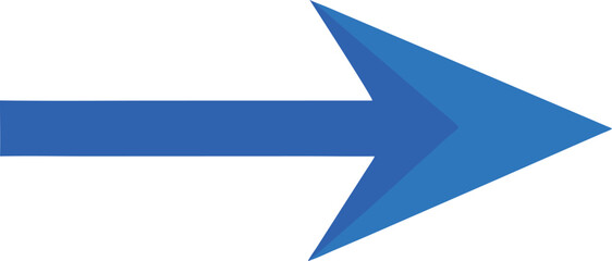 Fototapeta premium Blue Right Arrow Vector Icon Isolated on White Background