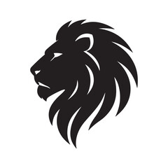 Stylized black lion head profile graphic design © CreativeDH