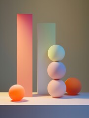 Modern art sculptures on display