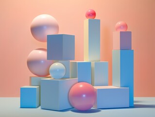 Colorful block toys in various shapes