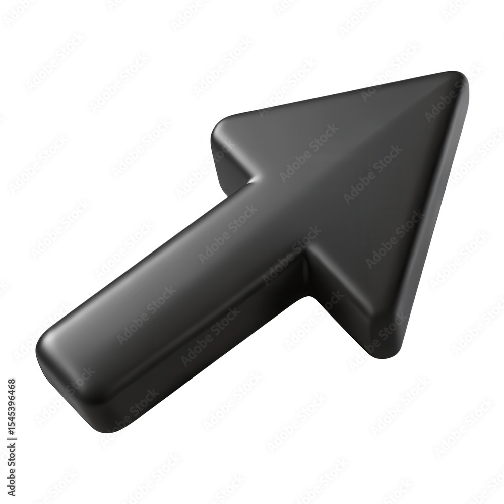 Poster 3d rendered black arrow pointer isolated on transparent background
